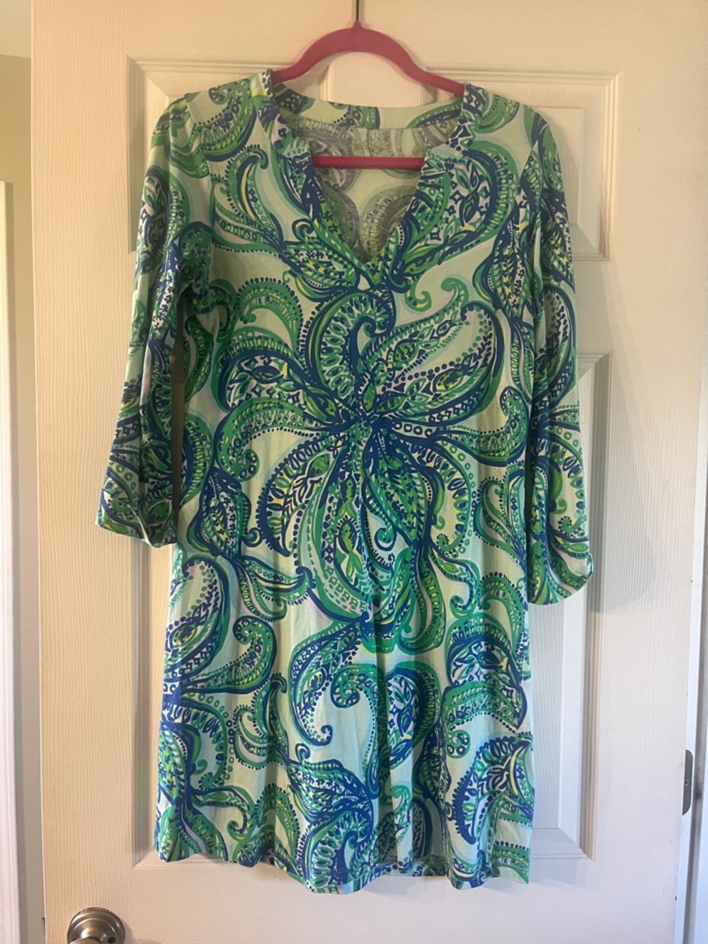 Lilly Pulitzer Green and Blue Paisley Shift